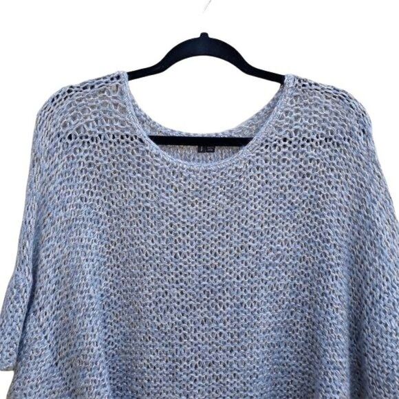 Theory Davini Zebra Alpaca Wool Marled Kimono Sleeve Sweater Gray Gold Sz S - Picture 7 of 14